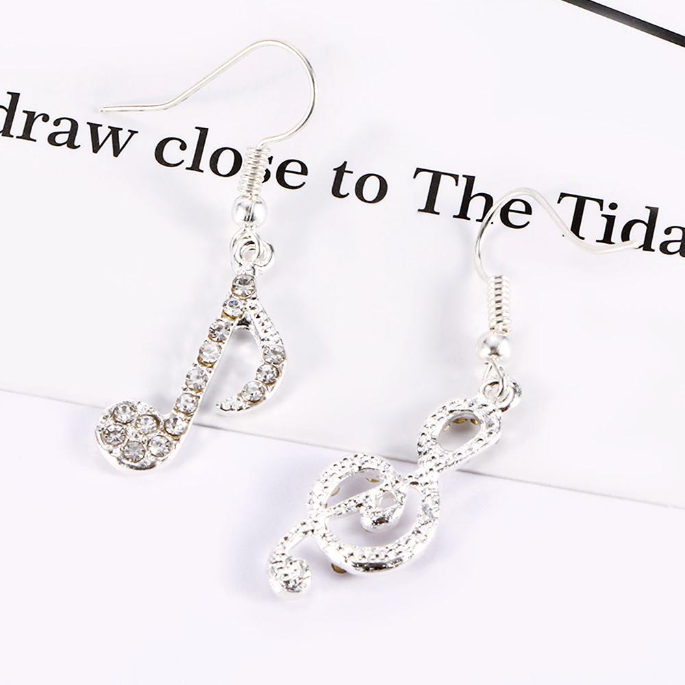 Top Hot Music Note Drop Women Gift Drop Earring Fashion Accessories Crystal Dangle Earrings Jewelry
