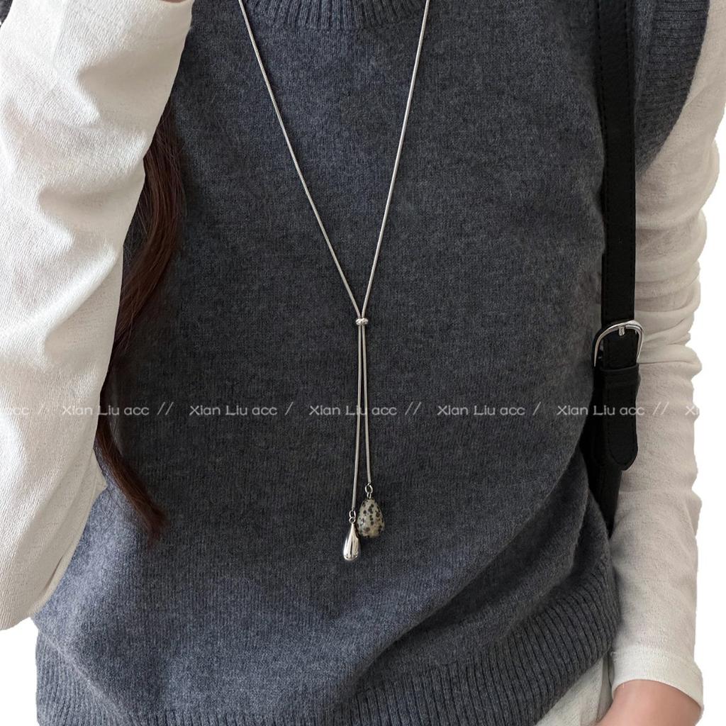 Women's Light Luxury Niche Long Drawstring Necklace