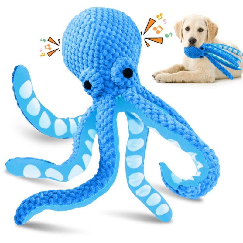 

Interactive Sound Octopus Dog Plush Toy for Large Dogs - Anti-Chewing and Boredom Relief Companion 32x8.5x8.5 cm фиолетовый
