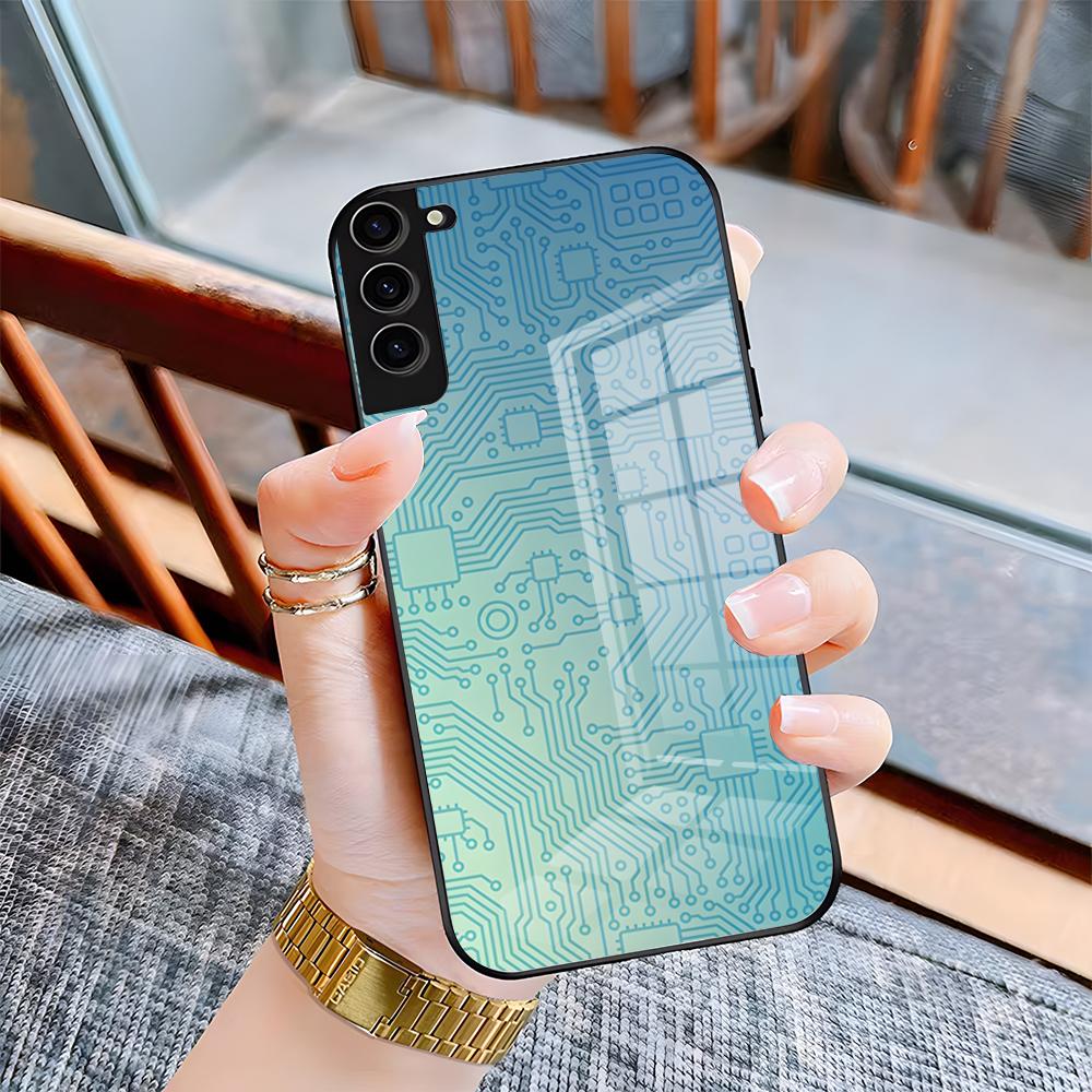 

Inside Circuit Board Phone Case For Samsung S26 S25 Plus S20 S20 Plus S22 Ultra S23 FE S21 Plus S21 Ultra Glass Cover Samsung S20 Ultra