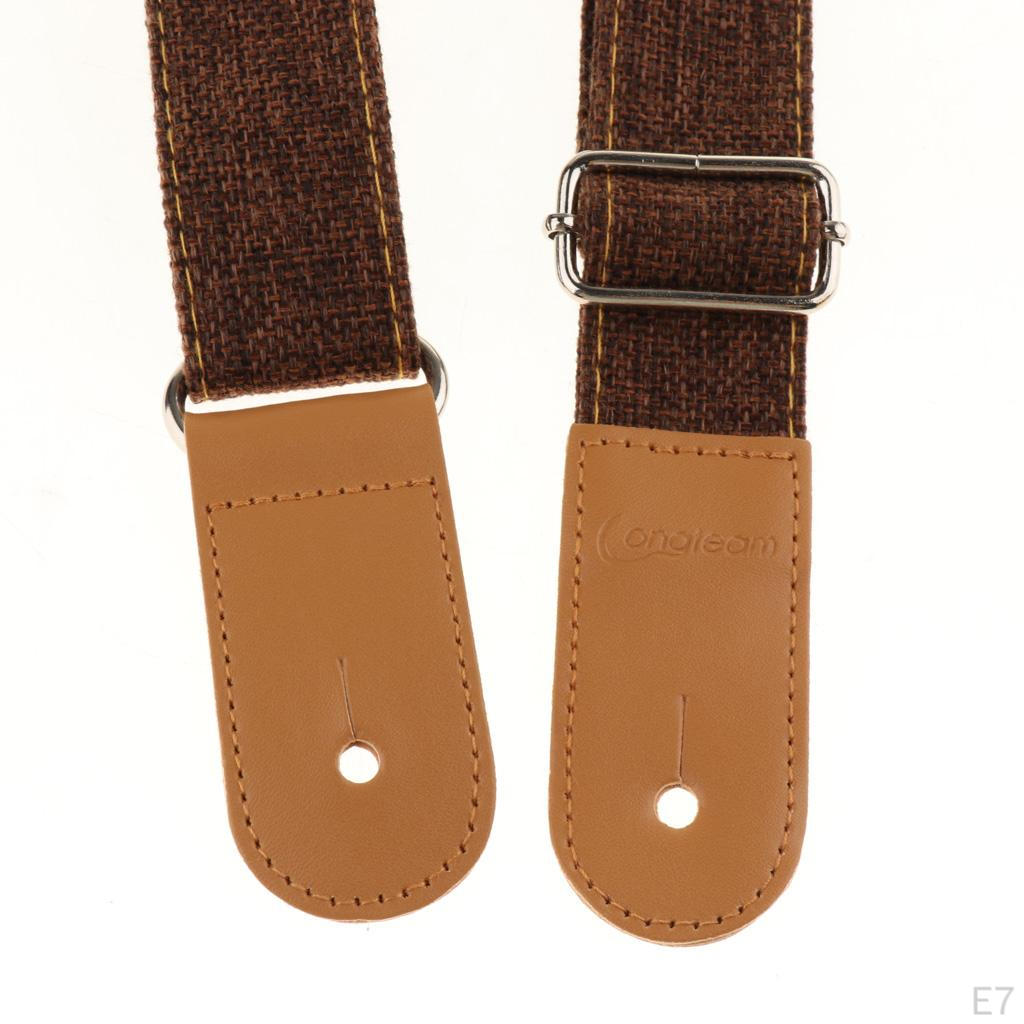 1x Ukulele Strap Belt with PU Leather Ends for Acoustic Electric Guitar