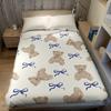 Beiger Bär & Blaue Schleifen Flanelldecke Warm Weich Halloween Weihnachten Sofa Warm Gemütlich Dekorative Deko Geschenk für Jede Jahreszeit