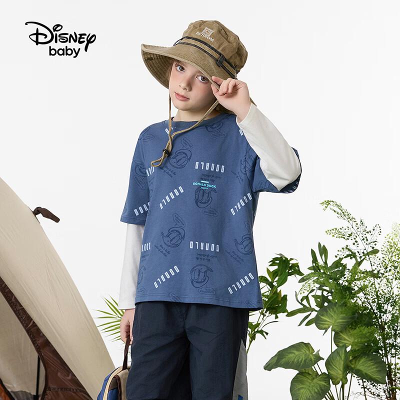 Disney Boys' Color-blocked Faux Two-piece Long Sleeve Tee