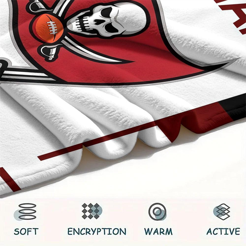 Custom Name,Tampa Bay Buccaneers Printed Flannel Blanket, soft throw for bedroom sofa, washable, Christmas present, great gift.