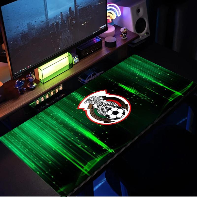 Mexico Football Emblem mouse pad, rubber base, esports desk mat, mouse pad for gamers and office use, gaming desk , easy to clean mat