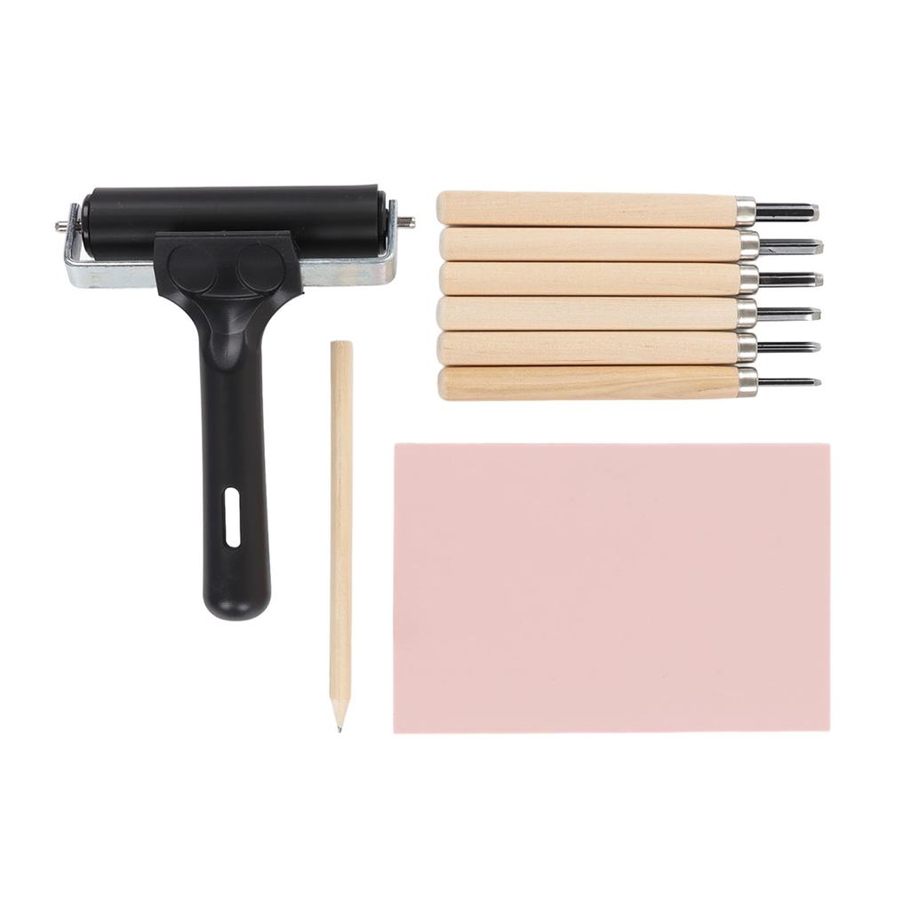 Stamp Making Kit Assorted Carving Knives Carving Block Flexible Roller Stamp Carving Tools for DIY