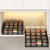 Anti Deformation 3-Tier Pull Down Spice Rack Retractable High Lift Pull Down Shelf  for Top Cabinet