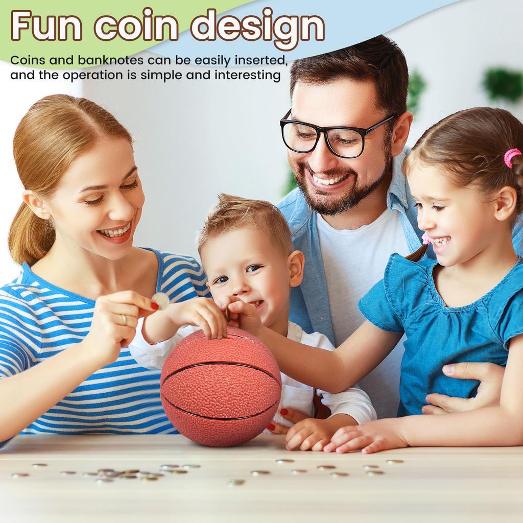 Piggy Bank for Kids Basketball/Football/Soccer/Baseball Money Box Cartoon Coin Piggy Bank Fall Resistant Children Birthday Gift