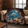 3D Illusion Sea Underwater World Dolphin  New Flannel Blanket,Cozy Soft Throw Blanket For Home Bedroom Bed Sofa Cover Gift