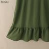 ZANZEA Women Summer V-Neck Short Sleeve Casual Ruffles Dress