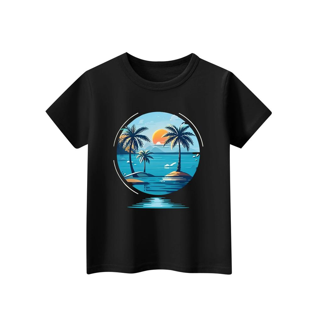 Children's Short Sleeve Neck T-Shirt Animal Print Daily Casual Top