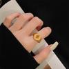 Niche Gold Medieval Brushed Retro Vintage Ring Women'S Zircon Light Luxury Exquisite Temperament Personalized Accessories