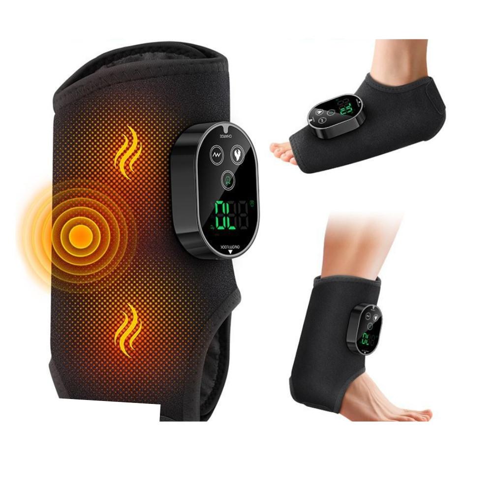 Hot Compress Vibrating Foot Massager Electric Ankle Massage Therapy Device Rechargeable Multifunctional Joint Ankle Massager