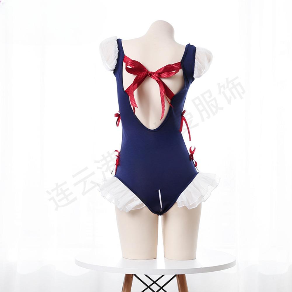 Maid Uniform Women Evening Dress Japan Popular Anime Role Play Costumes Animation Show Short Skirt Sleeveless Swimsuit Hollow