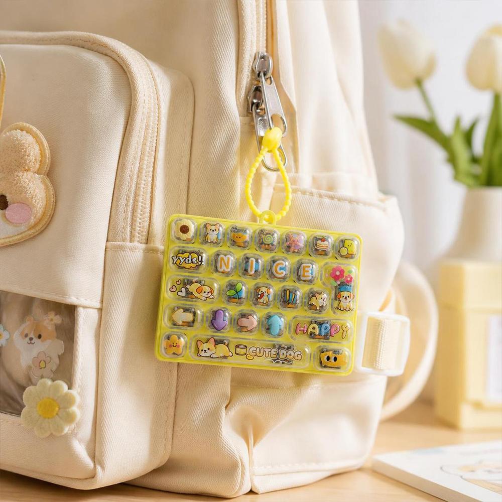 Clear Key Sounds Mechanical Keyboard Toy Cartoon Animal Patterns Bag Pendant Charm Gift Giving