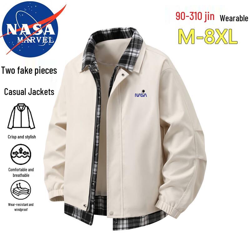 NASA MARVEL Herren Freizeitjacke mit gefälschtem Zweiteiler und Kragen
