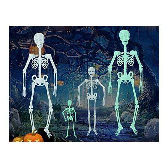 Glowing Skeleton Doll 90cm Set of 2 Luminous Skeleton Toy Party Room Car Interior Decoration Horror Figure