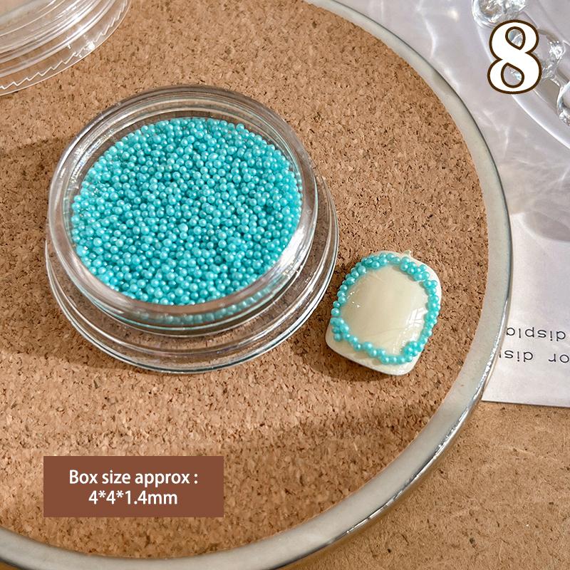 Nail Art Colored Beads Micro Mini Micro Iridescent Nail Charms Glitter Nails Art Tiny Bead Nail Art Pearls For Nail Decor