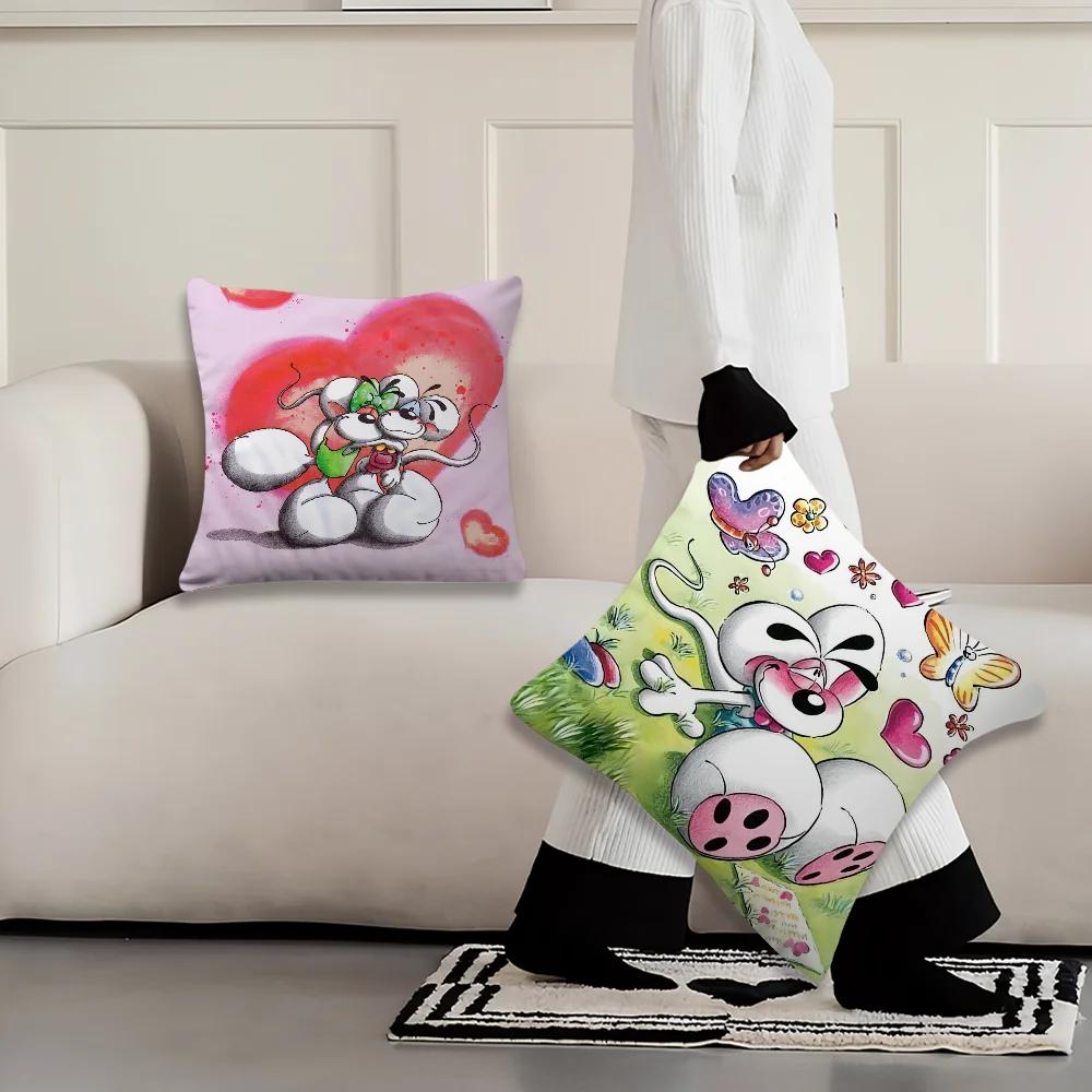 Cartoon D-Diddl Rat Decoration Room Home Sofa Living Office Car Nordic Simplicity Pillow Cover