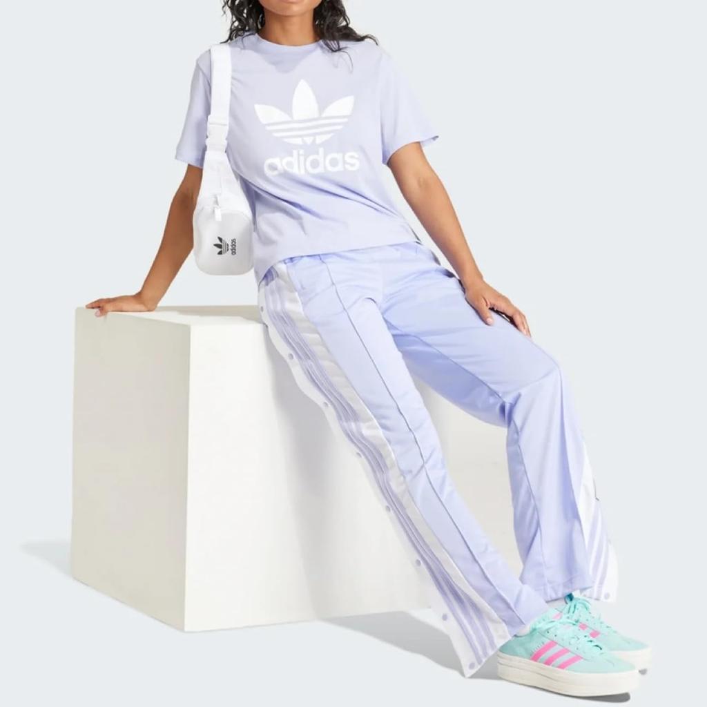 Adidas Originals Adicolor Trefoil Boxy Size M IN8439 Violet T-Shirt, Women's, (Bust 79-82cm),