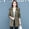 New Spring Autumn Trench Coat Women's Clothes Fashion Slim Long-sleeved Windbreaker Female Casual Outwear