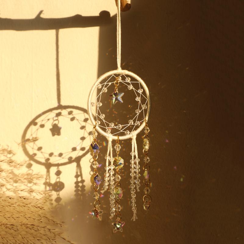 Луна, звезда, ловец солнца, хрустальный настенный светильник, радуга, ловец света, художественный декор, садовое дерево, хрустальный ловец солнца, домашний декор, подарок