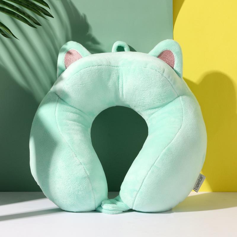 U Pillow Office Nap Neck Pillow Cartoon Cat Ear Neck Pillow Travel Portable Neck Pillow Hump Airplane Pillow