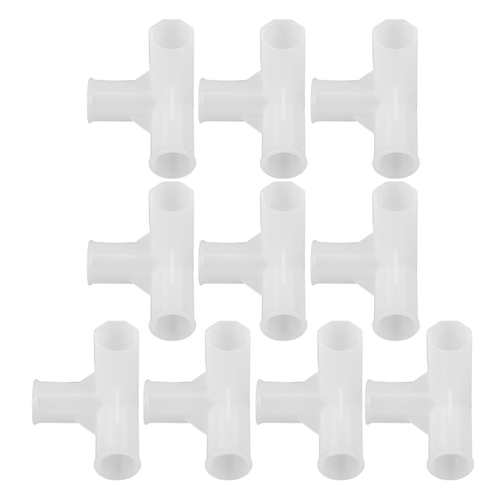 

10Pcs Shoe Rack Connector Tee 12Mm Inner Diameter Plastic 3-Way Closet Rod Joint for Canvas Wardrobe Cabinet Parts Furniture 5.5X3.7X3.5CM
