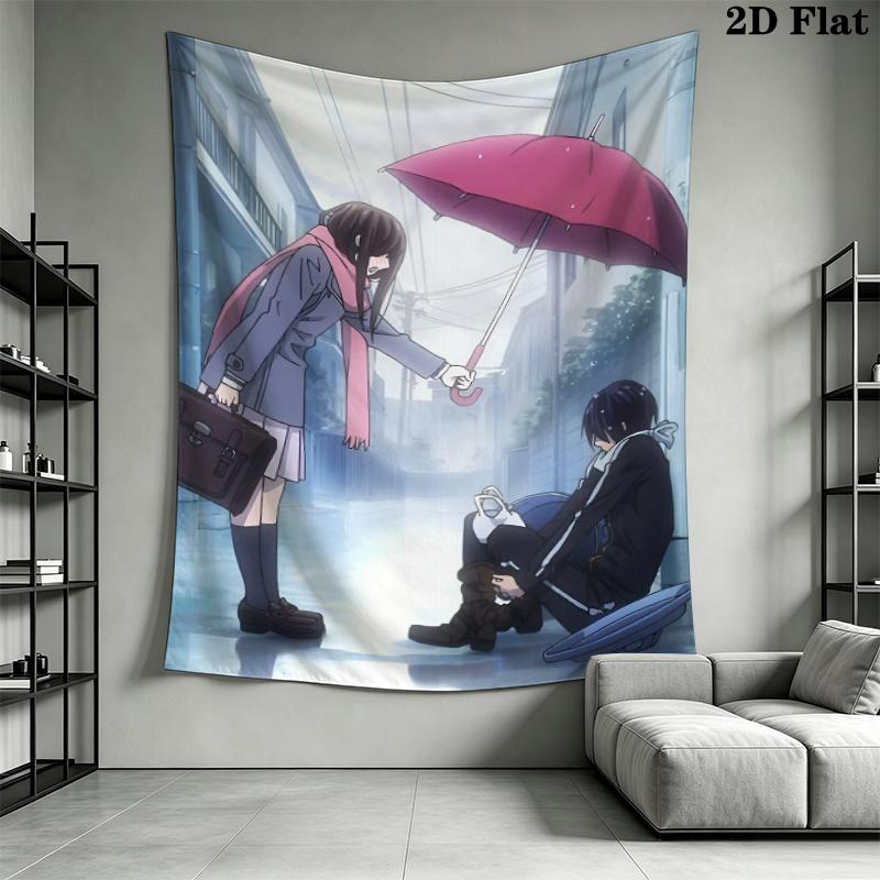 Noragami Stray God Wall Tapestry Aesthetic Wall Hanging Printed Fabric Blanket Decorative Tapestries for Bedroom Living Room Home Decor