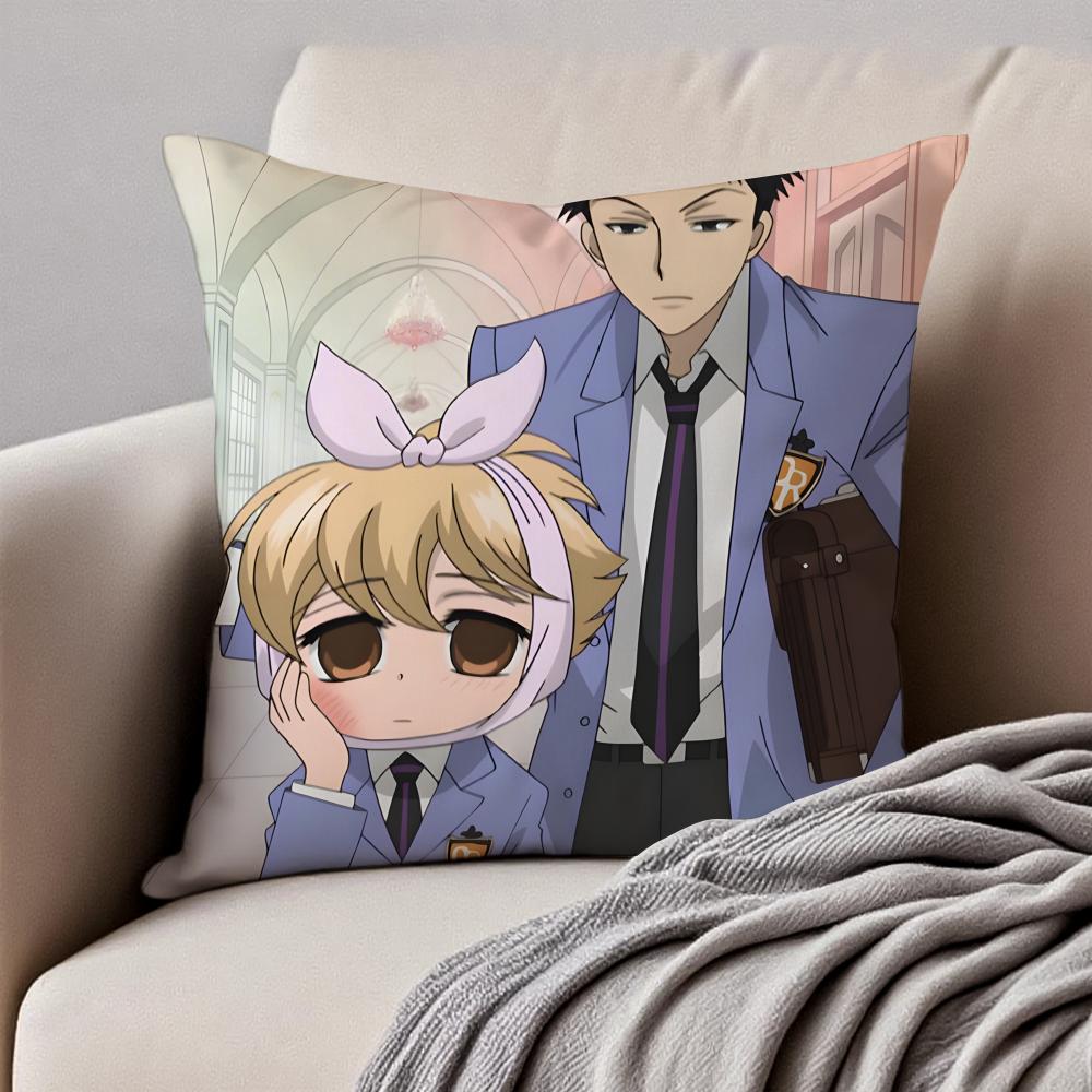OOuran High School Cushion Cover Pillowcase Antidustmite Invisible Zipper Short Plush Sofa Cushion