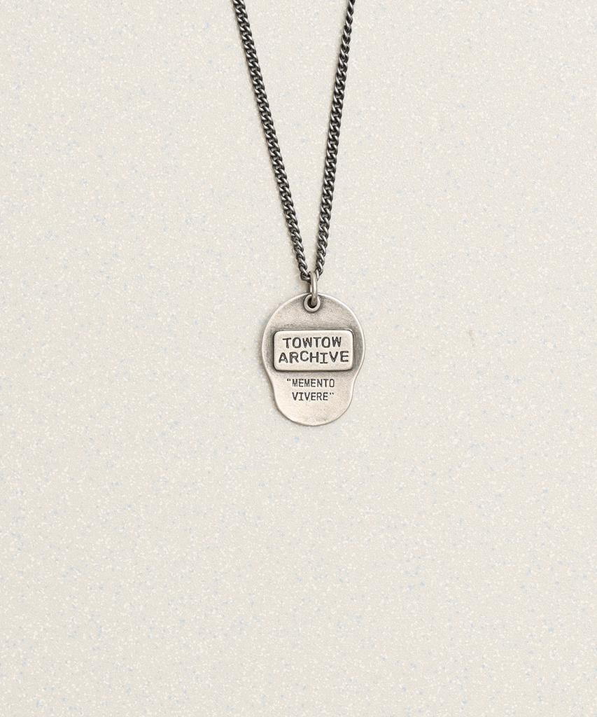 Towtow Archive Flat Skull Necklace Silver Burnished