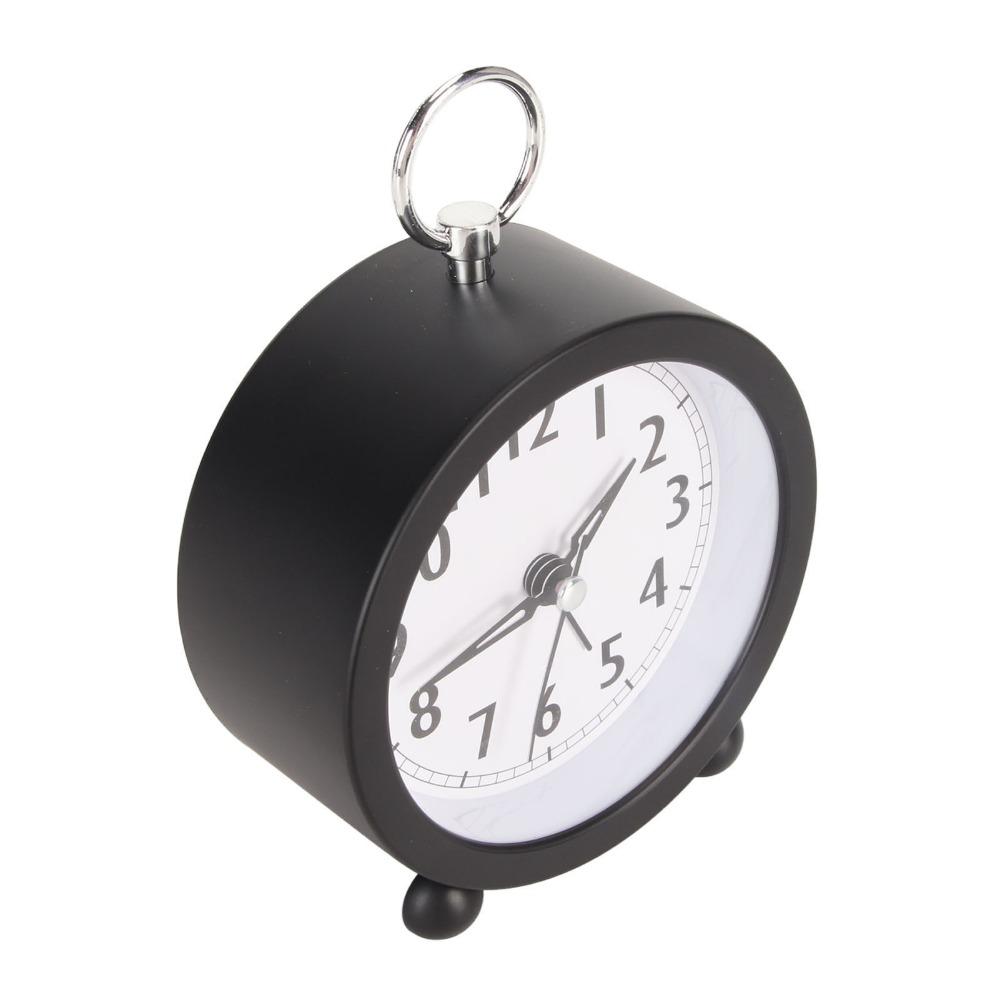 Silent Non-Ticking Alarm Clock Round Table Clock Simple Travel Alarm Clock  For Bedroom