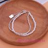 VENTFILLE 925 Sterling Silver Star Love Heart Pendant Round Bead Pearl Bracelet For Girls Sweet Romantic Style Gifts For Lovers