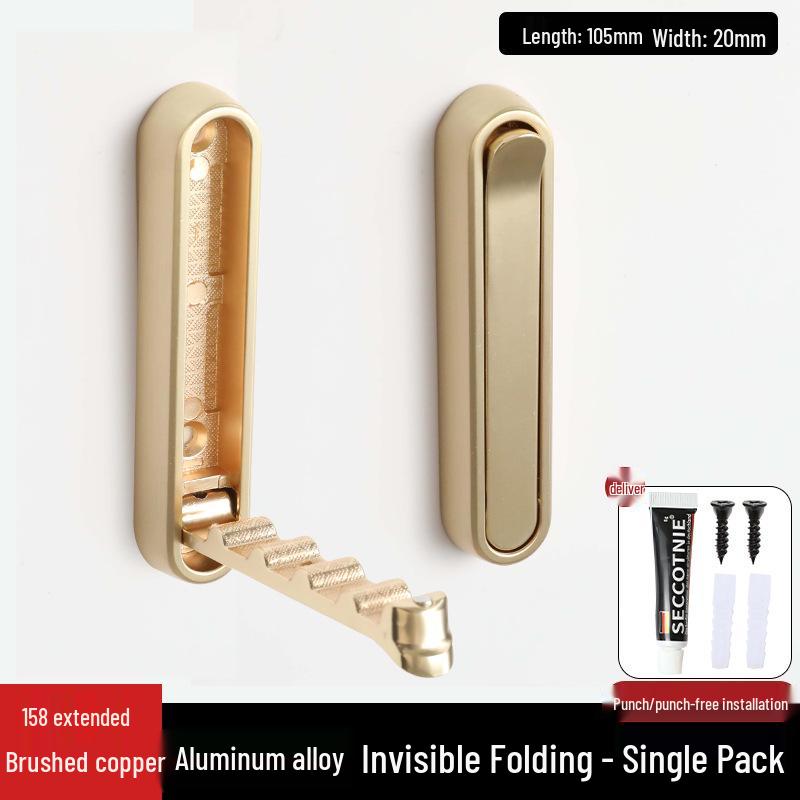 Punch-Free Foldable Clothes Hook: Modern, Invisible, Multi-functional Coat Rack for Bathroom Storage