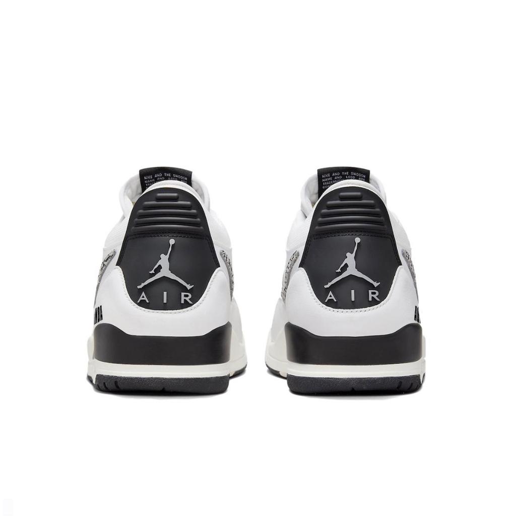 Jordan Legacy 312 Slip Resistant Slip Resistant Low top Vintage Basketball Shoes Men's White Black CD7069-110(Team40-)