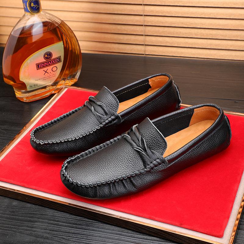 

Прямой эфир взрыв первый слой коровьей кожи ленивые туфли маленький размер обуви мужские повседневные универсальные кожаные туфли мягкая кожа Doudou туфли для вождения 44