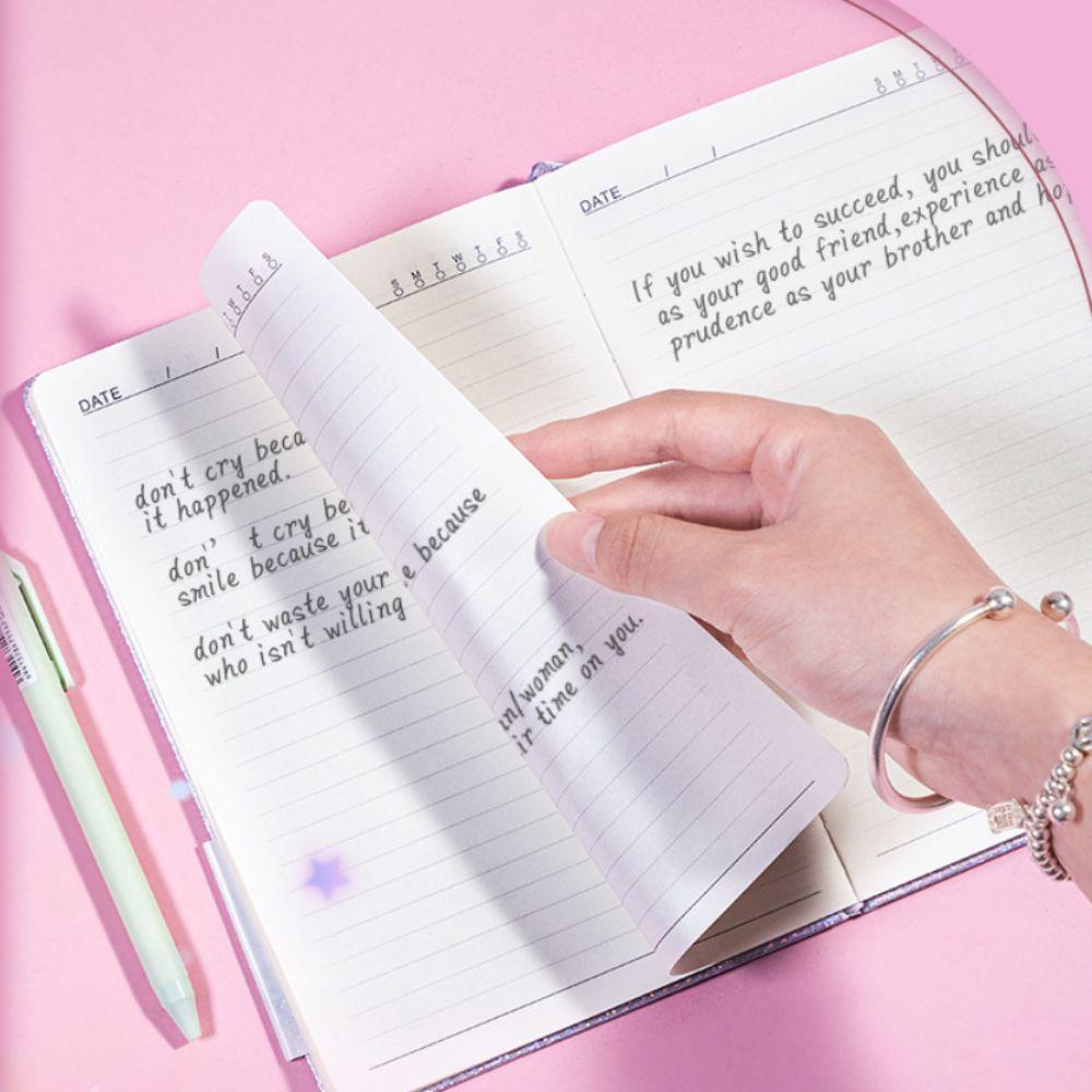 A5 Bling Notebook 192 Lined Pages Sparkle Glitter Journal Notebook Notepad College Ruled Hardcover Notebook for Girls Women