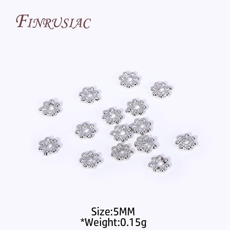 DIY Beading Jewelry Making Supplies 4/5/6MM 18K Gold Plated Flower Caps For Beads Brass Metal Snowflake Beads Spacer