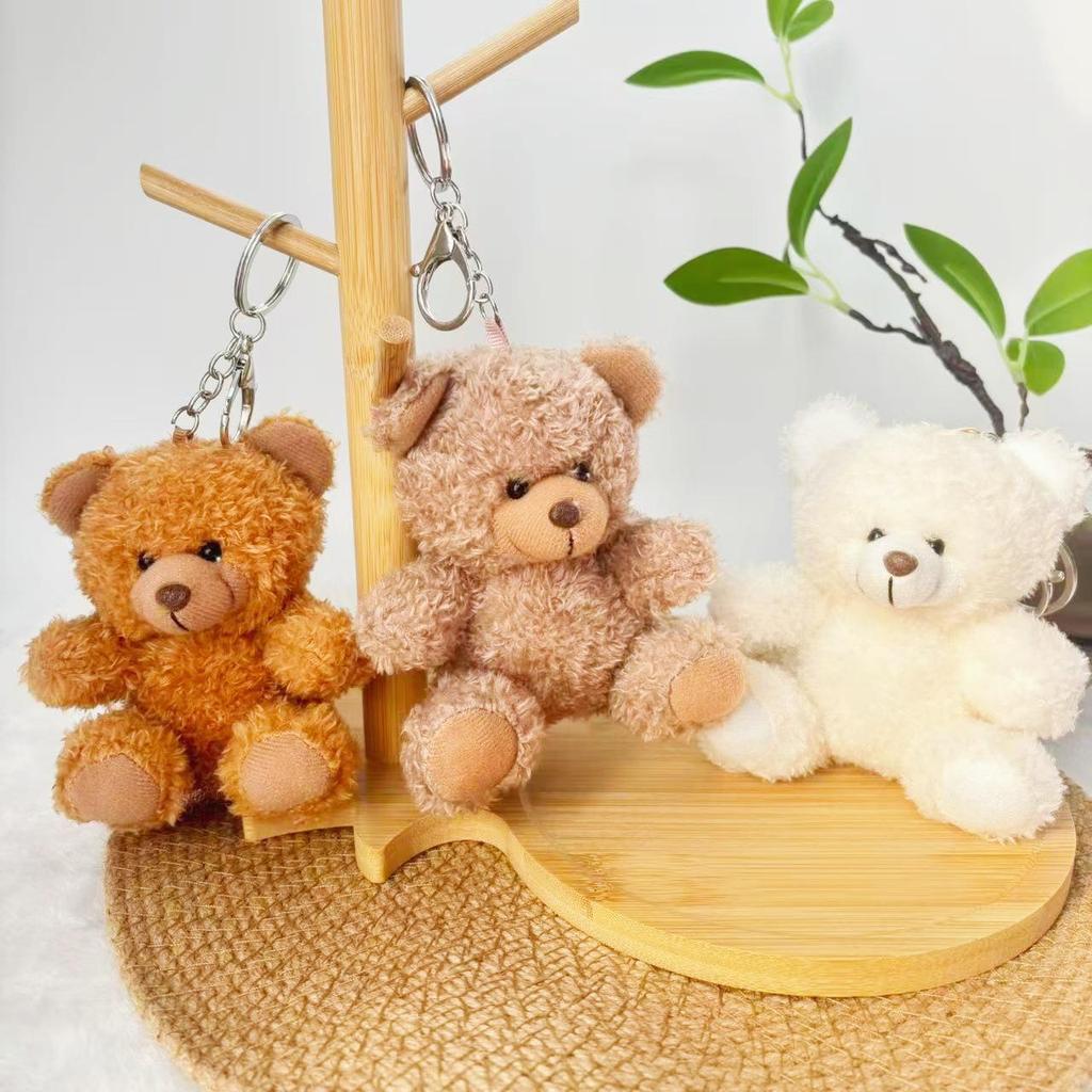 Wearable Teddy Bear Keychain Pendant – Plush Toy Gift for Graduation Season with Logo Print