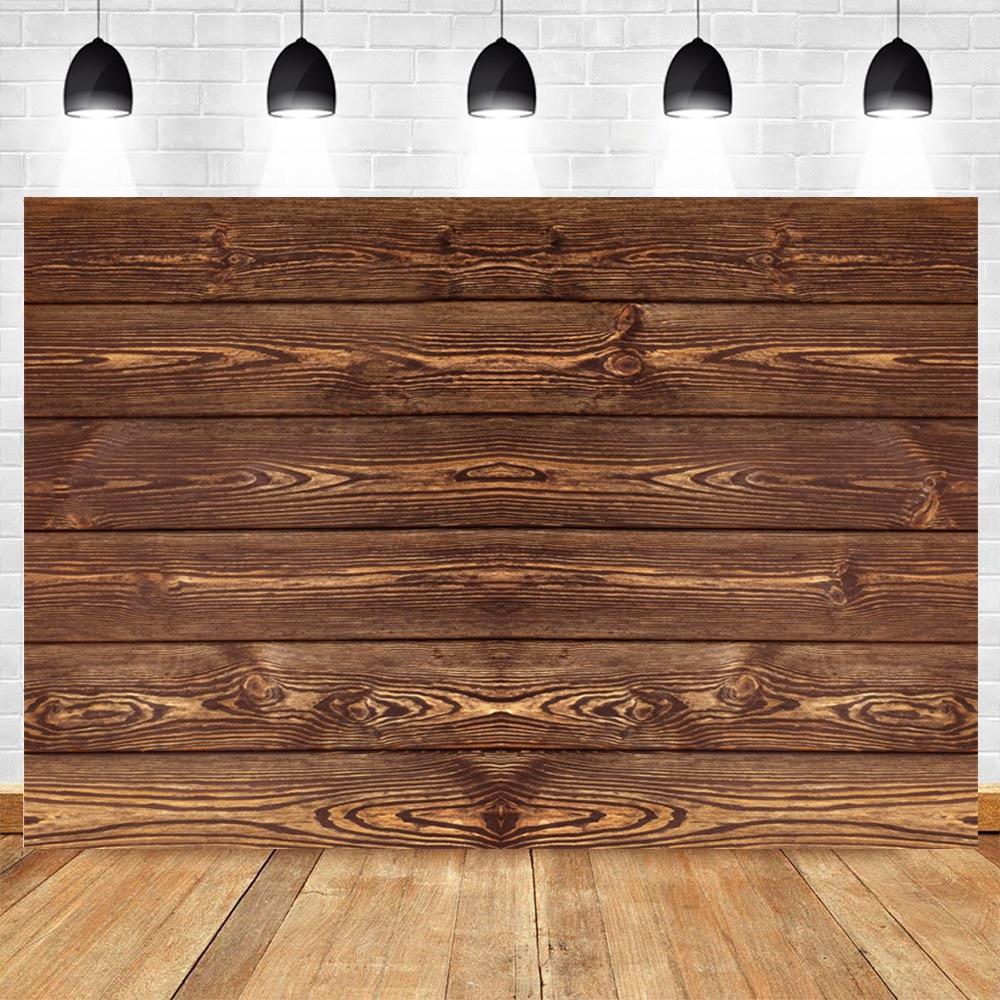 Wood Backdrop for Food Baby Portrait Photography Backdrops White Brown Wooden Board Plank Background for Party Decor Custom