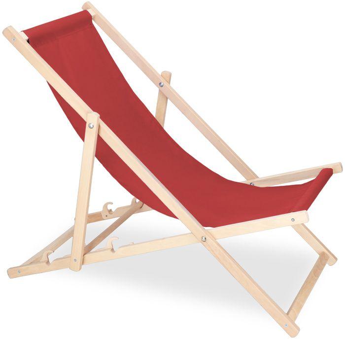 Springos® Transat pliable en bois – idéal pour le jardin, la plage ou le balcon