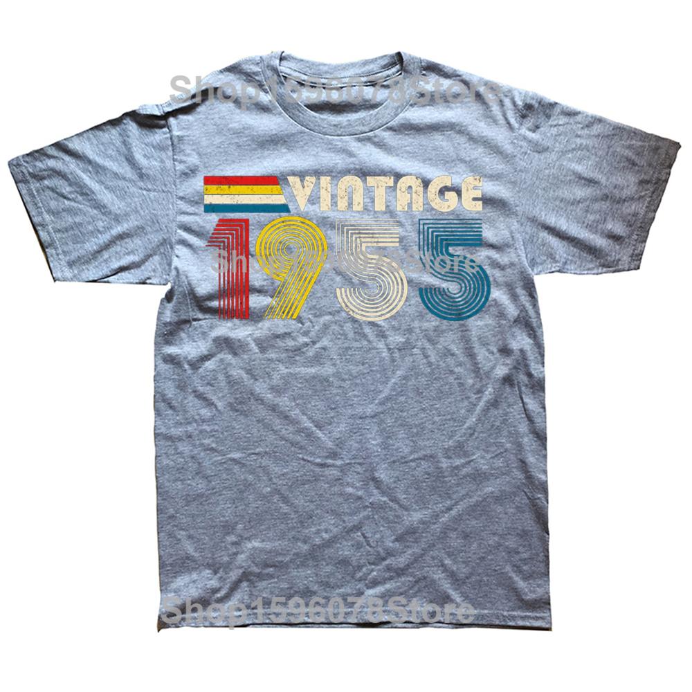 Funny Vintage 1955 70th T Shirts Cotton Short Sleeve Birthday Gifts Mens Clothing Fashion Casual Loose Oversized T Shirt