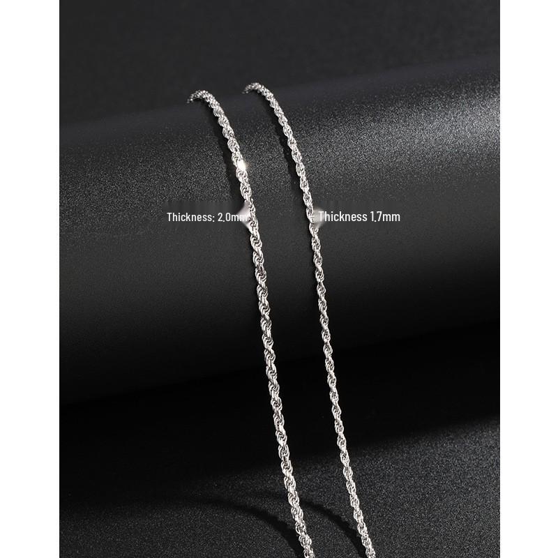 

Ожерелье-цепь из стерлингового серебра 925 пробы, крученая веревка, для женщин и мужчин - Высококлассная цепочка для ключицы и свитера 925 Sterling Silver