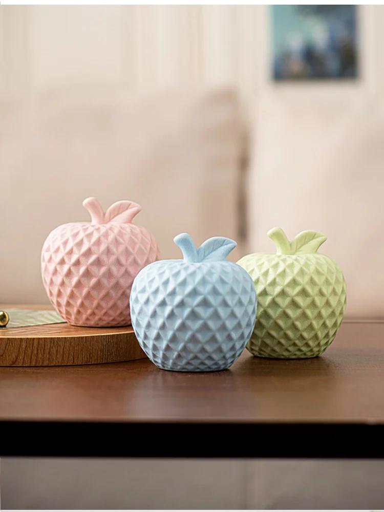 Minimalist Simple Desktop Ornament Apple Ceramic Statue Collection Centerpiece Fireplace Desk Cabinet Figurin Decoration Crafts