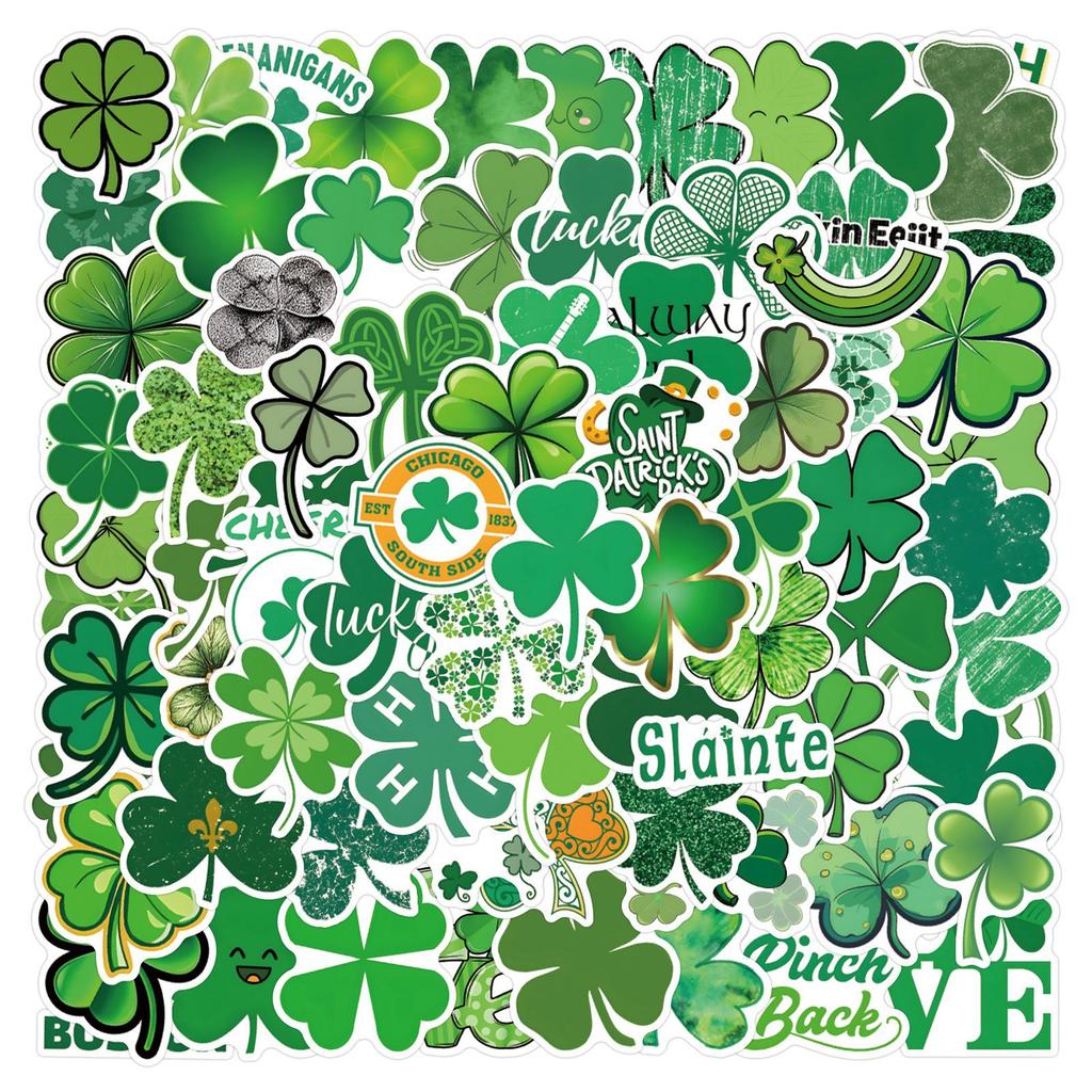 110 Sheets St Patrick Four-leaf Crocodile Graffiti Stickers Decorative Scooter Laptop DIY Stickers