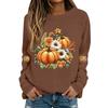 Women's Casual Long Sleeve Halloween Print Neck Top