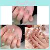 Handmade Champagne Rabbit Nail Stickers Ice Clear Minimalist Luxurious Style Short Medium Long