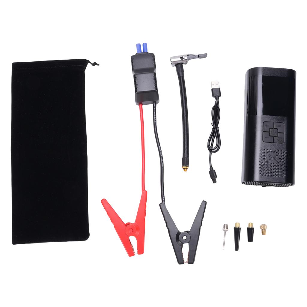 Portable Car Jump Starter & Air Pump Combo, 12V Emergency Battery Jumper Pack, Digital Tire Inflator for Cars,