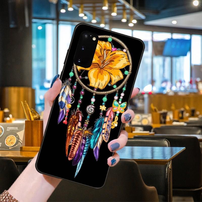 Dreamcatcher Dream Catcher Phone Case For Samsung Galaxy S6 S7 S8 S9 S10 S21 S22 Plus Ultra Soft Black Phone Cover