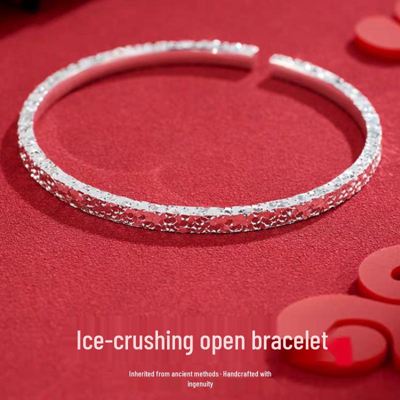 Crushed Ice Bracelet: Women's Three-Sided Sparkling Luxury Gift for Girlfriend on Valentine's Day